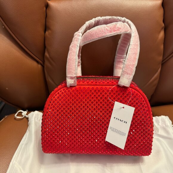 Coach Twin Turnlock Bag 20 Red Crystal Limited Edition CDT22 NWT - Picture 3 of 9